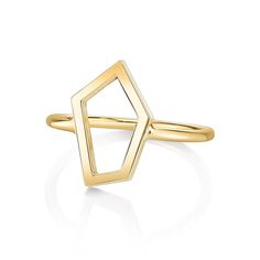 Inspired by the natural geometric form of glass shards, this collection creates a minimalist, statement look. Ring features our SHARDS v.02 geometric shape. Available in both plain and diamond version. Ring is custom made to order. Please allow 3-4 weeks for this style to ship. Modern 14k Gold Diamond Ring With Si Clarity, 14k Gold Diamond Ring With Si Clarity, Modern Style, Modern Yellow Gold Diamond Ring, Modern 14k Gold Diamond Ring, Modern Yellow Gold Diamond Ring Si Clarity, Modern Yellow Gold Diamond Ring With Si Clarity, Geometric Minimalist Formal Jewelry, Modern Diamond-shaped Promise Ring, Modern Yellow Gold Diamond-shaped Jewelry