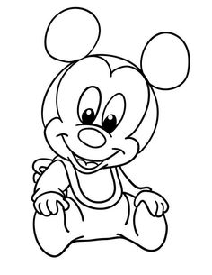 the mickey mouse coloring page is shown in black and white, with an image of it's face