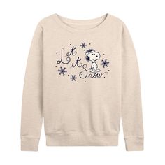 She will love showing off her style with this Women's Peanuts Snoopy Let It Snow Lightweight French Terry Sweatshirt. FEATURES Long sleeves ScoopneckFABRIC & CARE Cotton/Polyester Machine wash Imported Size: Xxl. Color: Beige. Gender: female. Age Group: adult. Pattern: Graphic. Peanuts Snoopy, How To Show Love, Let It Snow, Pattern Graphic, Holiday Fashion, Women Pullover, Her Style, Long Sleeve Tee, French Terry