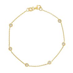 14kt Solid Gold Diamond by the Yard Bracelet -  -  -  - Azil Boutique Classic Diamond Bracelet With Delicate Chain, Diamond By The Yard, Bundle Package, In Water, Cable Chain, Jewelry Care, Chain Length, Gold Diamond, Solid Gold