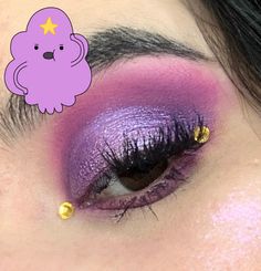 Lumpy Space Princess on my eyes! #cartoon #adventuretime #maquillaje #makeup #makeuplook #tvmakeup Lumpy Space Princess Makeup, Adventure Time Makeup, Cutesy Makeup, Tv Makeup, Eyes Cartoon, Goth Eye Makeup