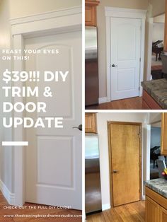 the door is open and there are pictures of what to do with them on this $ 39 diy trim & door update