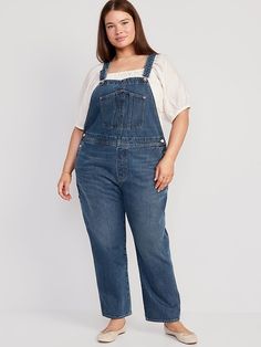 Slouchy Straight Ankle Jean Overalls | Old Navy Utility Overalls With Button Closure And Relaxed Fit, Straight Leg Overalls With Button Closure For Workwear, Relaxed Fit Medium Wash Overalls With Adjustable Straps, Everyday Bib Front Overalls With Pockets, Straight Leg Cotton Overalls With Button Closure, Utility High Rise Overalls With Pockets, Medium Wash Straight Leg Overalls, Straight Leg Medium Wash Overalls For Workwear, Dark Wash Straight Leg Overalls For Work