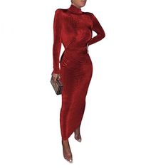 Red Body Curving Maxi Dress. Red Evening Dress For Winter, Red Evening Dresses For Winter, Red Long Sleeve Bodycon Evening Dress, Elegant Red Mini Dress For Winter, Red Holiday Bodycon Dress For Evening, Red Bodycon Dress For Winter, Winter Cocktail Maxi Dress, Red Winter Party Bodycon Dress, Red Bodycon Dress For Winter Night Out