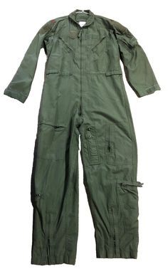 Flight Suit 44L Sage Grn Military Coveralls Overalls USAF Army Men Flyer SKP 311 Long Sleeve Overalls With Pockets For Outdoor, Tactical Jumpsuit, Military Style Green Overalls With Pockets, Military Outerwear With Adjustable Hood, Military Style Cotton Overalls, Military Overalls With Pockets For Outdoor, Military Suit, Flight Suits, Color Sage Green