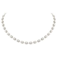 NECKLACE 18K White Gold Diamond 4.17 Cts/1120 Pcs TB 2.29 Cts/120 Pcs Classy Birthday Party, Diamond Necklace Designs, White Gold Necklace, Necklace For Her, White Gold Necklaces, Sapphire Necklace, Women Diamond, Necklace Designs, White Gold Diamonds