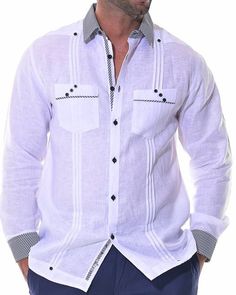 Cuban Guayabera, Corporate Shirts, Stylish Shirts Men, White Chest, African Clothing For Men