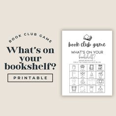 what's on your bookshelf printable book club game