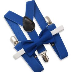 "WE CAN SEND YOU FREE color samples / swatches - please just contact us about this option . This bow tie is available with OTHER COLOR SUSPENDERS . Suspender size : BABY SET (6 - 18 mo): - BOW TIE - 3.3\" inches (8.5 cm ) pre-tied and made with adjustable white strap and white plastic clasp. - SUSPENDERS - adjustable from 16\" to 27\". Made of elastic. Y-shape back. BOY SET (18 mo - 5 yrs): - BOW TIE - 3.7\" inches (9.5 cm ) pre-tied and made with adjustable white strap and white plastic clasp . Suspender Outfits For Boys, Wedding Groom Outfit, Royal Blue Bow Tie, Beauty And The Beast Quince, Baby Boy Suspenders, Wedding Page Boys, Ring Bearer Boy, Blue Suspenders, Suspenders For Kids