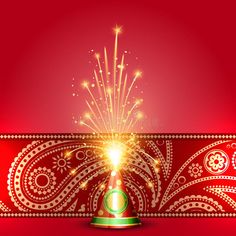 a red and gold background with a festive hat on top of it royalty illustration