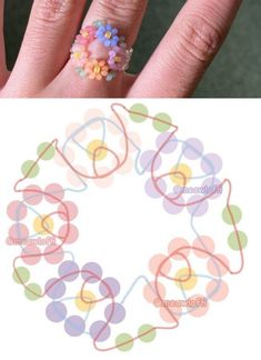 two pictures with different designs on them, one has flowers in it and the other has circles