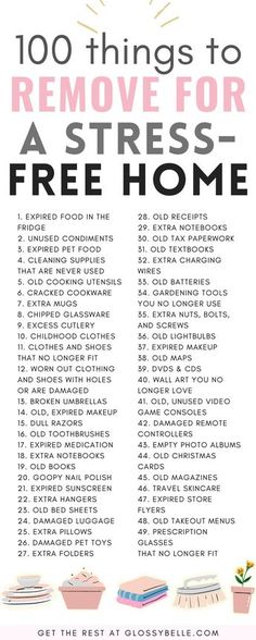 Having a clean and tidy space free of clutter is so important for a healthy mental state. A great home organizational goal is to declutter your home. Here are 100 ideas of things to declutter from your home for a cleaner space and to reduce anxiety and overwhelm. You'll feel more organized, productive, happy, and calm in your home. | home organization | home decor | get rid of clutter | minimalism | stress-free | clean house | decluttering your life | things to get rid of | decluttering tips Organized Ideas, Things To Declutter, 2025 Trends, Wishlist Ideas, Organization Home, Decluttering Tips, Getting Rid Of Clutter