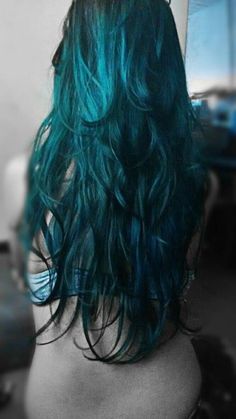 Dark Teal Hair, Dyed Hair Ombre, Hair Color Pictures, Longer Hair Growth, Turquoise Hair, Hair Color Crazy