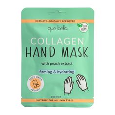 Give your hands some pampering with the Moisturizing Glove Hand Mask from Que Bella. The hand mask is enriched with oat kernel extract and shea butter to help nourish and restore dry hands. Simply slip the gloves on and let the ingredients get to work to soften and moisturize your hands. How to: wash hands with warm water. Remove the glove style masks from the packet and pull apart the opening at the top. Alternatively, use scissors to open the mask. Put a mask on each hand and relax for up to 2 Hand Masks, Vaseline Rosy Lips, Moisturizing Gloves, Hand Mask, Extra Dry Skin, Face Patches, Body Mask, Bday Gift, Gift Inspo