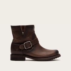 Veronica Bootie | FRYE Since 1863 Short Cowboy Boots, Frye Veronica, The Frye Company, Buckle Booties, Frye Boots, Goodyear Welt, Shoes Booties, Womens Boots Ankle, Short Boots