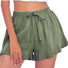 Brand New Has No Tags Never Been Worn Size Small Super Cute But Never Wear I Have To Downsize My Closet Green Ruffled Bottoms For Vacation, Green Ruffled Shorts For Summer, Casual Green Ruffled Bottoms, Casual Green Shorts With Ruffles, Casual Green Ruffled Shorts, Casual Ruffled Shorts, Cheetah Shorts, Cute Sweats, Sailor Shorts