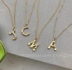 Mini Gold Bamboo Letter Initial Necklace Jewish Star Necklace, Necklace Leaf, Horseshoe Pendant, Horseshoe Necklace, Mini Gold, Diamond Solitaire Necklace, Initial Necklace Gold, Solitaire Necklaces, Ball Necklace