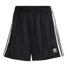 (WMNS) adidas Firebird Shorts 'Black' IU2425 Adidas Three Stripes Shorts For Streetwear, Adidas Three Stripes Streetwear Shorts, Casual Adidas Bottoms With Logo, Casual Adidas Bottoms With Short Length, Sporty Bottoms With Three Stripes Branding, Short Length, Sporty Short Bottoms With Three Stripes Branding, Streetwear Bottoms With Three Stripes, Adidas Logo Athleisure Shorts For Streetwear, Adidas Logo Shorts For Streetwear