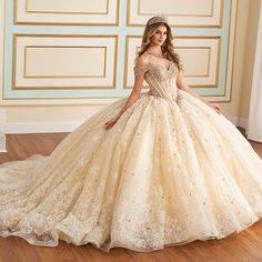 Princesa by Ariana Vara Quinceañera Dresses in Denver, Colorado | TBC Occasions - PR30177 | TBC Occasions Mexican Corset, Champagne Quinceanera Dress, Champagne Quince Dresses, Champagne Quinceanera, Yellow Quinceanera Dress, Quince Dresses Champagne, Champagne Quinceanera Dresses, Sheer Corset, Quinceanera Dresses Blue