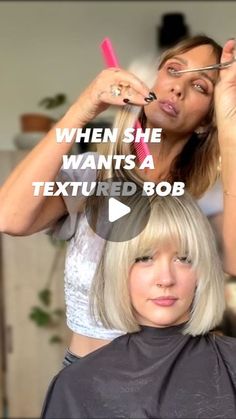 Rachel Williams on Instagram: "Oh Emily 😍! TEXTURED BOB 🙌🏼! 

Is it in the cut or in styling ? 

Answer- Both ! 

As you can see in the video here , @emilyhenry_23 ‘s bob looks very classic, before styling! 

👉🏼 Yes I did several texturizing techniques using my 6” Phantom Series II by @arcscissors to give her hair movement and versatility, however the same cut typically is labeled differently depending on the finished style ! 

That’s why I think it’s cool to see the same haircut styled differently, so clients can see that one cut and give off different vibes depending on styling! 

Textured Bobs or coming in Hot 🥵! 

👉🏼 I used @moroccanoilpro Volumizing Mousse ( in damp hair ) . Then @moroccanoilpro Dry Texture Spray to finish and achieve her Textured Volume Finish! 

( All color Volume Bob, Textured Bobs, Dry Texture Spray, Different Vibes, Hair Movement, Volumizing Mousse, Rachel Williams, Texture Spray, Textured Bob