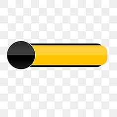 a yellow and black button with an arrow pointing to the left, on a white background