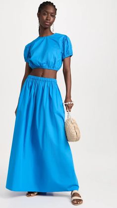 Playa Lucila Maxi Skirt | Shopbop Casual Cropped Cotton Skirt, Blue Maxi Skirt, Latest Skirts, Denim Maxi Skirt, White Eyelet, Ruffle Skirt, Skirts With Pockets, White Skirts, Healthcare Professionals