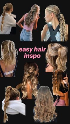 Types Of Hair, Easy Hair, Go Out, Different Types, Hair Inspo, Curly Hair, Braids, Hairstyles, Collage