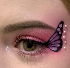 Makeup Stickers Eye, Purple Eye Tattoo, Butterfly Temporary Tattoo Makeup, Creative Eye Makeup Purple, Temporary Butterfly Tattoo, Butterfly Sticker Makeup, Butterfly Wing Eye Makeup, Butterfly Temporary Tattoo Eye Makeup, Half Butterfly Wing Tattoo