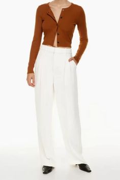 These tailored comfortable wide-leg pants are adorned with front knife pleats, easy drape, and a long, wide leg. The unique functional waistband of the wide-leg pants give you long-lasting wear and plenty of stretch to ensure all-day comfort.Easy to mix and match with boots or high heels, a sweater and suit jacket, a shirt top and more. They go amazingly well with booties or heels, a crop top, and a tight jacket for the perfect attire. Available in a variety of fun colors like Mocha, Black, Beig Chic Wide Leg Pleated Pants With Relaxed Fit, Chic Pleated Wide Leg Pants With Relaxed Fit, Chic Pleated Relaxed Fit Wide Leg Pants, Chic Wide Leg Pants With Relaxed Fit For Fall, Versatile Ankle-length Wide Leg Pants For Fall, Chic Pleated Ankle-length Wide Leg Pants, Chic Pleated Wide Leg Pants, Fitted Pleated Wide Leg Ankle-length Pants, Trendy Pleated Wide-leg Pants