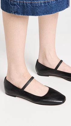 Madewell The Greta Ballet Flat | Shopbop Classic Ballet Flats With Textured Sole, Margaux Flats, Madewell Greta Ballet Flat, Black Ballet Flats With Textured Sole, Fall Ballet Flats With Leather Sole, Medium Width, Madewell Shoes, Square Toe Shoes, Heel Caps, Ballerina Flats