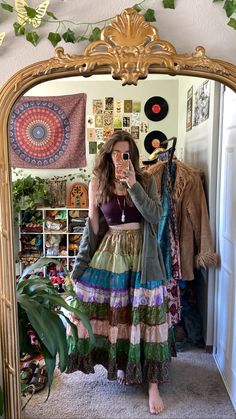 Hippy Skirt, Hippie Fits, Outfit Hippie, Thrifted Fashion, Stile Boho Chic, Fashion Hippie