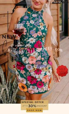 Wish Upon A Dream Floral Applique Halter Mini Dress Style Party, Halter Mini Dress, Dress Home, Shoes With Jeans, Floral Applique, Romper Pants, Dress Size Chart, Trending Dresses, Party Fashion