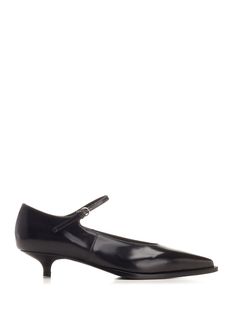 Brushed leather Mary Jane shoes with low heel and adjustable strap from Miu Miu. Miu Miu Mary Jane, Leather Mary Jane Shoes, Best Wallet, Leather Mary Janes, Jane Shoes, Wallet Bag, Mary Jane Shoes, Pump Sandals, Shoes For Women