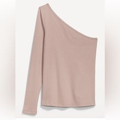 One-Shoulder Rib-Knit Top For Women: Pink Nude Color Size Xl Cotton 53%, Modal 43%, Spandex 4% Asymmetric Neckline. Long Sleeve. Rib-Knit Cotton/Modal-Blend, With Comfortable Stretch. Casual One-shoulder Winter Top, Casual One Shoulder Knit Top, Casual One-shoulder Knit Top, Casual Soft Knit Off-shoulder Tops, Casual Off-shoulder Soft Knit Top, Old Navy Long-sleeve Vintage Loose T-shirt For Women, Rib Knit Top, Asymmetric Neckline, Women Pink