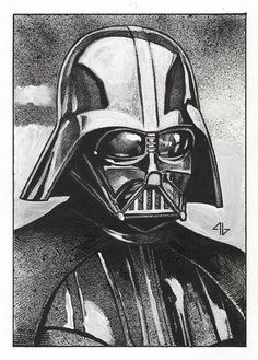 a drawing of darth vader from star wars