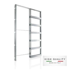 an open metal door with the words high quality made in italy