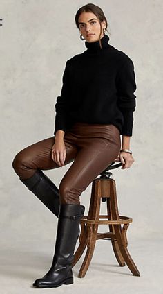 Ralph Lauren Women's Lamb Leather Pants Brown Size 2. Classic Brown Leather Pants For Fall, Stretch Leather Pants For Business Casual In Fall, Chic Ralph Lauren Trousers, Casual Leather Pants For Business Casual In Fall, Ralph Lauren Pants For Workwear, Chic Ralph Lauren Workwear Bottoms, Chic Ralph Lauren Bottoms For Workwear, Chic Ralph Lauren Straight Leg Bottoms, Fitted Ralph Lauren Bottoms For Fall