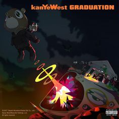 the cover art for kanny west's graduation album, featuring an image of a bear