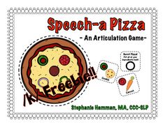 an articulation game for kids to play with their own pizzas and cut outs