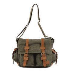 Leather Accent Roomy Canvas Messenger Bag in Green - Journey to Manu | NOVICA Dark Academia Bag, Green Canvas Bag, Green Handbags, Messanger Bag, Mens Luggage, White Shoulder Bag, Bags Messenger, Canvas Messenger Bag, Bags Aesthetic