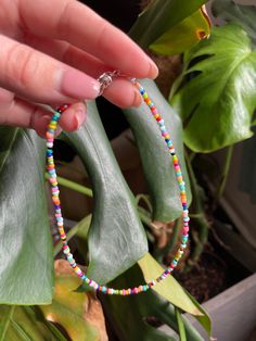 Multi-colour beaded necklace Just message me your neck size! Any questions, or if you would prefer it as a bracelet or anklet please message me! xx Beads Anklet, Multi Coloured Necklaces, Beaded Anklets, Beaded Necklaces, Anklets, Seed Beads, Necklace Etsy, Multi Color, Beaded Necklace