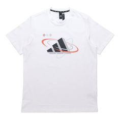 Adidas Ub Gfx T Bos Logo Printing Sports Round Neck Short Sleeve White GP0857 (Men's) Adidas Activewear With Three Stripes For Sports Events, Adidas Activewear For Sports Events With Three Stripes, White Adidas Activewear For Streetwear, White Crew Neck Activewear, White Adidas T-shirt For Sports Events, Adidas Cotton Activewear, Athletic Fit, Adidas Sporty Tops For Sports Events, Adidas Cotton Activewear For Sports, Adidas Crew Neck Activewear For Sports Events