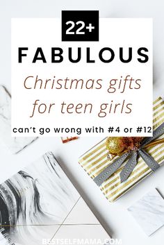 christmas gifts for teen girls with text overlay reading 22 fabulous christmas gifts for teenage girls can't go wrong with 4 or 12