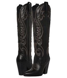 Tall Cowgirl Boots, Black Cowgirl Boots, Cowgirl Boots Outfit, Bota Country, Black Cowboy Boots, Steve Madden Boots, Western Boots Women, Fresh Shoes, Hype Shoes