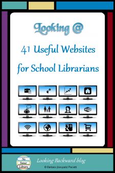 the front cover of looking 6 useful website for school librarians