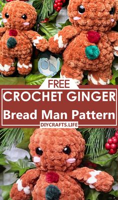 the crochet ginger bread man pattern is shown