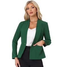 This classic solid blazer is a good choice for formal occasions, making you look professional. Pair this blazer with a range of blouses and jeans, a pencil skirt, or cigarette pants to show off your charming effortless elegant style. It is suitable for many occasions, such as Office, Cocktail, Shopping, Coffee Shop, Daily Wear or Formal Wear, etc. Keep your work-wear wardrobe up-to-date by adding this pretty blazer. Cheap Solid Color Blazer For Work, Cheap Fitted Office Blazer, Fitted Blazer For Office Lady, Solid Professional Blazer For Business Casual, Professional Solid Color Blazer For Business Casual, Spring Formal Blazer For Office, Spring Formal Office Blazer, Spring Formal Office Lady Blazer, Formal Office Blazer For Spring