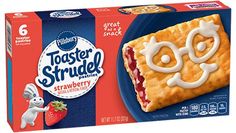 a box of toaster strudel with strawberries on it