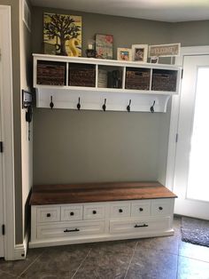 the entryway is clean and ready for guests to use it as a storage area