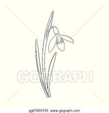 a single flower that is in the middle of a line art drawing style, on a white background